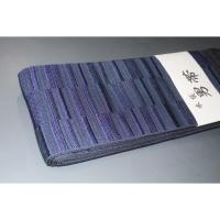 拾10528RM 男角帯 高級化繊桐生織 К藍紺色 鎧段違い文様 新品