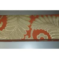 弐11111RM 男角帯 本絹西陣織К練貫 柿朱色地に金糸練貫 藤巻き文様 新品 別誂え