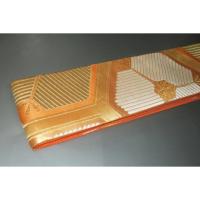 弐11112RM 男角帯 本絹金糸使用の西陣織 柿色地金襴角帯К 亀甲に三つ荒神松文様 別誂え