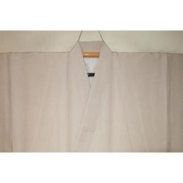 拾11118RM シルク化繊丹後縮緬お召調 男着物袷 裄72丈148Кアイボリーベージュ・象牙色無地