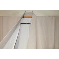 拾11118RM シルク化繊丹後縮緬お召調 男着物袷 裄72丈148Кアイボリーベージュ・象牙色無地