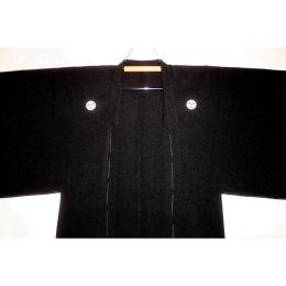 【皆中20周年御礼企画】洗える黒紋付スタンダード単衣 黒紋付男羽織【羽織3サイズ】化繊羽二重調
