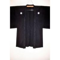 【皆中20周年御礼企画】洗える黒紋付スタンダード単衣 黒紋付男羽織【羽織3サイズ】化繊羽二重調