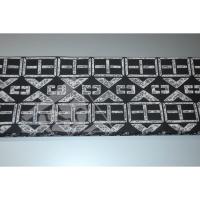 弐11127RM 男角帯 木綿遠州古渡染 К濃紺地に灰の将棋の升目柄に将棋の駒写し 全通仕立て