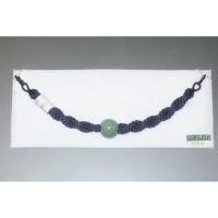 弐11132RM 天然石の男物羽織紐 К皆中オリジナル一点物 アベンチュリン(緑水晶)と紫紺のねじり