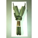 【44番】男性羽織紐・本絹組紐 К銀色がちの抹茶色 ※限定色 日本製