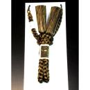 【43番】男性羽織紐・本絹組紐 К二色絞「虎斑・金に黒」 ※限定色 日本製