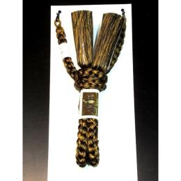 【43番】男性羽織紐・本絹組紐 К二色絞「虎斑・金に黒」 ※限定色 日本製