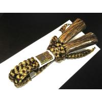 【43番】男性羽織紐・本絹組紐 К二色絞「虎斑・金に黒」 ※限定色 日本製