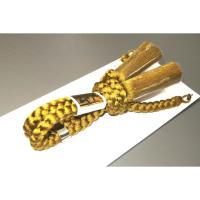 【37番】男性羽織紐・本絹組紐 К金茶 日本製 拾