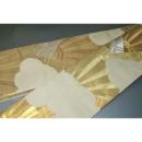 弐11149RM 男角帯 本絹西陣織 К白地金襴に雲居に源氏車の図 新品 高貴な帯に如何でしょうか