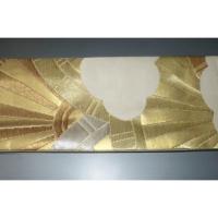 弐11149RM 男角帯 本絹西陣織 К白地金襴に雲居に源氏車の図 新品 高貴な帯に如何でしょうか