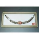 弐11151RM 漆細工の男物羽織紐 К皆中オリジナル一点物 シャンパンベージュの紐 新品 作家物一