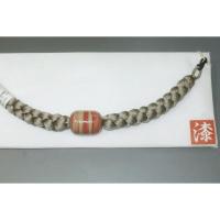 弐11151RM 漆細工の男物羽織紐 К皆中オリジナル一点物 シャンパンベージュの紐 新品 作家物一