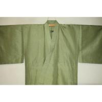 拾11157RM シルク化繊丹後縮緬お召調 男着物単衣 裄71丈142К鶯緑色無地感 新品 茶人好み