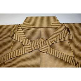 拾袴10311 本絹西陣織馬乗仕舞袴 紐下83К金茶に黒の棒縞 中古極美品 能楽仕舞用