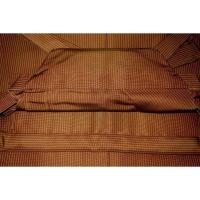 拾袴11177 本絹西陣平織 馬乗・仕舞袴 紐下85К紅殻・赤茶色にスジ縞 新品同様 能楽仕舞用