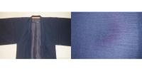弐11202RM シルク化繊お召調 男着物羽織 裄74丈145К濃紺鉄紺・無地感の霞織 新品 茶人好