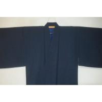 拾11204RM シルク化繊丹後縮緬お召調 男着物袷 裄71丈148К群青色・無地感 新 品 茶人好