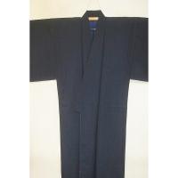 拾11204RM シルク化繊丹後縮緬お召調 男着物袷 裄71丈148К群青色・無地感 新 品 茶人好