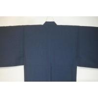 拾11204RM シルク化繊丹後縮緬お召調 男着物袷 裄71丈148К群青色・無地感 新 品 茶人好