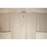 拾11118RM シルク化繊丹後縮緬お召調 男着物袷 裄72丈148Кアイボリーベージュ・象牙色無地