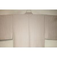 拾11118RM シルク化繊丹後縮緬お召調 男着物袷 裄72丈148Кアイボリーベージュ・象牙色無地