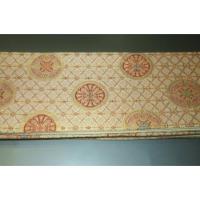 弐11267RM 男角帯 シルク化繊西陣織К伽羅色地金襴の七宝矢車文様 全通 新品別誂え