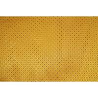 拾11273RM シルク化繊丹後縮緬綸子調 男着物袷 裄71丈148К黄金山吹色地の四ツ目絞り織文様