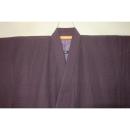 拾11274RM シルク化繊丹後縮緬調 男着物袷 裄70丈149К桜ネズ・藤紫色地の毘沙門亀甲文様